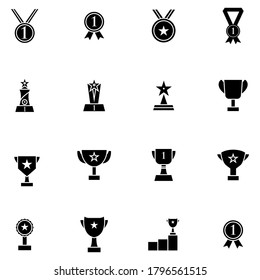 award icon set glyph style for your design