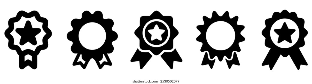 Icono de premio. Conjunto de cintas de premios que representan el logro y el éxito. Ilustración vectorial