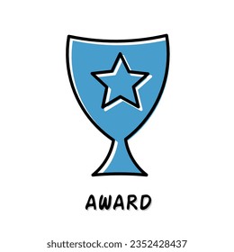 Award icon set Stock vector illustration.
