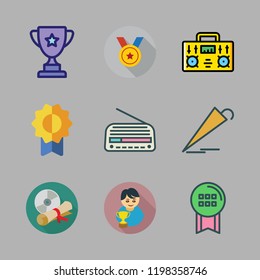 award icon set. vector set about medal, winner, diploma and umbrella icons set.