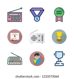 award icon set. vector set about medal, winner, diploma and trophy icons set.