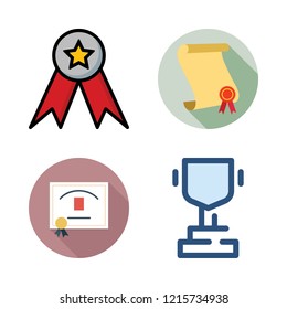 award icon set. vector set about medal, diploma and trophy icons set.