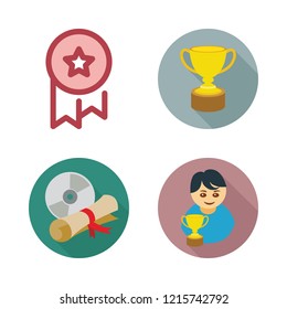 award icon set. vector set about winner, trophy, diploma and medal icons set.