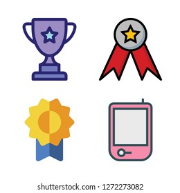 award icon set. vector set about medal, trophy and radio icons set.
