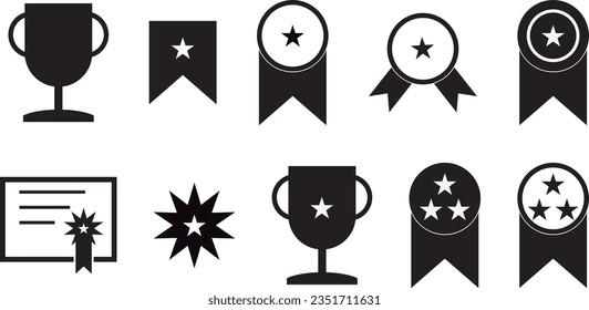 Award icon Set Vector Illustration

cup, first, champion, success, winner, black, victory, star, win,