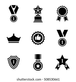 Award icon set.Trophy icon collection