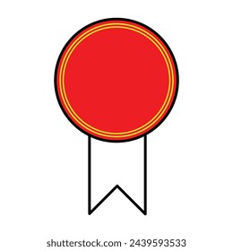 Icono de premio con sombra sobre un fondo blanco, ilustración vectorial. Símbolos para el logotipo de diseño de su sitio web, UI, ilustración vectorial. Archivo EPS 85.