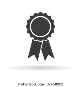 Award Icon With Shadow On A White Background, Stylish Vector Illustration