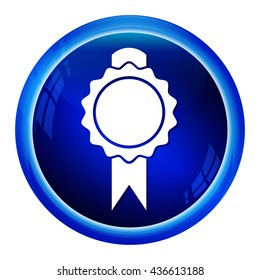 Award Icon Sign on blue button