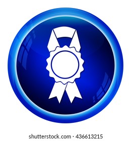 Award Icon Sign on blue button