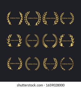 Award Icon With Text In A Laurel Wreath Vector Illustration.