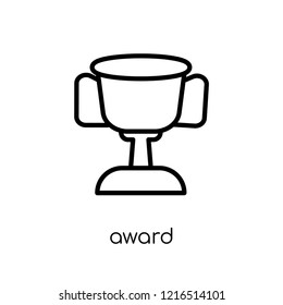 Award icon. Trendy modern flat linear vector Award icon on white background from thin line sport collection, editable outline stroke vector illustration