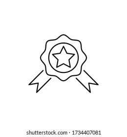 Award icon. Trophy and reward, winner symbol. logo. Outline design editable stroke. For yuor design. Stock - Vector illustration