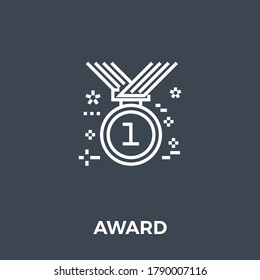 Award Icon Vector. Flat icon isolated on the black background. Editable EPS file. Vector illustration.
