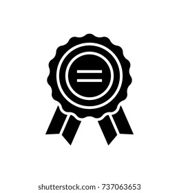 award icon, vector illustration, black sign on isolated background
