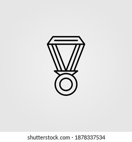 Ilustración vectorial de icono de premio. Primer lugar, símbolo de medalla ganadora.
