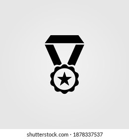 Award icon vector illustration. First place, winner medal symbol.
