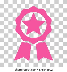 Award icon. Vector illustration style is flat iconic symbol, pink color, transparent background. Designed for web and software interfaces.