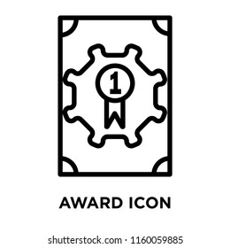 Award icon vector isolated on white background, Award transparent sign , line and outline elements in linear style