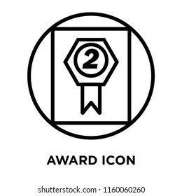 Award icon vector isolated on white background, Award transparent sign , line and outline elements in linear style