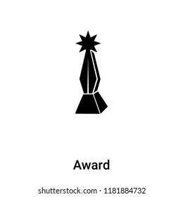 Award icon vector isolated on white background, logo concept of Award sign on transparent background, filled black symbol