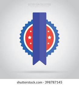 Award icon vector isolated on grey background flat design style. First place leadership award. Champion achievement medallion. Success symbol emblem winner sign.