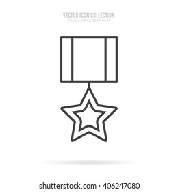 Award icon vector isolated on white background. Linear style.