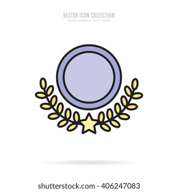 Award icon vector isolated on white background. Flat design style.