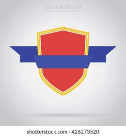Award icon vector isolated on grey background flat design style. First place leadership award. Champion achievement medallion. Success symbol emblem winner sign.
