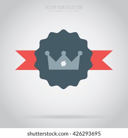 Award icon vector isolated on grey background flat design style. First place leadership award. Champion achievement medallion. Success symbol emblem winner sign.