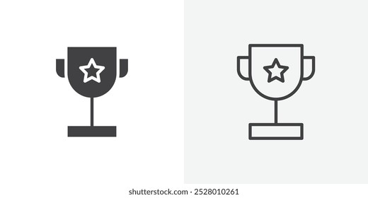 Icono de Vector del icono del premio fijado en color blanco y negro.