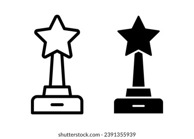 Juego de vectores de icono de premio. Símbolo ganador de contorno