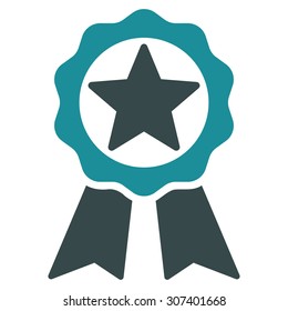 Award icon. Vector style is flat bicolor symbols, soft blue colors, rounded angles, white background.