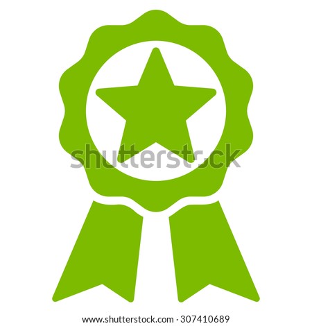 Award icon. Vector style is flat symbols, eco green color, rounded angles, white background.