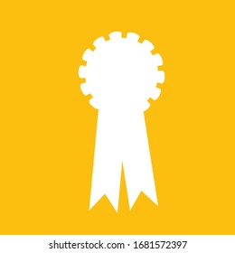 Icono de premio. Para sitios web y aplicaciones. Imagen de fondo amarillo. Ilustración vectorial de línea plana. EPS 10