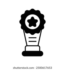 Icono de premio con fondo blanco Vector Ilustración de stock