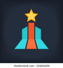 Award icon. Win flat icon. Strategy for victory vector illustration. Way to success icon. First place.Winner.