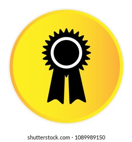 Award Icon Yellow Circle Frame Background Vector Image
