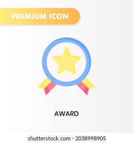 icono de premio para tu diseño de sitio web, logotipo, aplicación, interfaz de usuario. Ilustración gráfica vectorial y trazo editable. diseño plano de icono de premio.