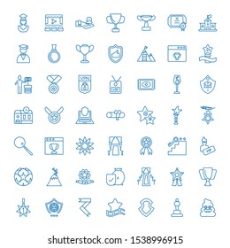 award icons. Editable 49 award icons. Included icons such as Poo, Oscar, Shield, Award, Ribbon, Medal, Trophy, Red carpet, Guarantee, Best, Success. trendy icons for web.