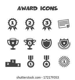 iconos de premio, símbolos mono vectoriales