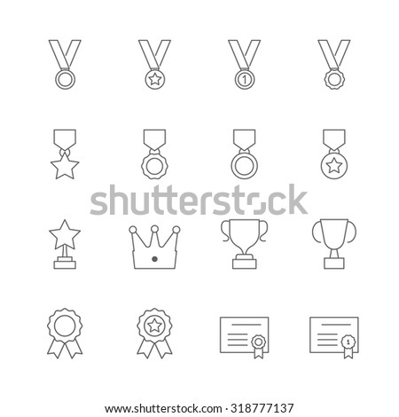 award icons set