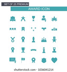 Award icons set blue