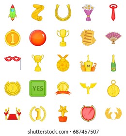Award icons set. Cartoon set of 25 award vector icons for web isolated on white background