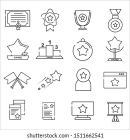 award icons set isolated on white background.
