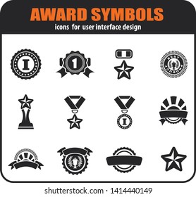 award icons set isolated for user interface design. vector illustration