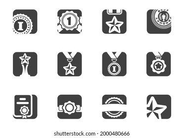 award icons set isolated for user interface design. vector illustration