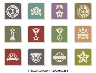 award icons set isolated for user interface design. vector illustration