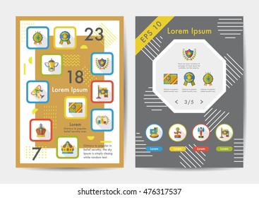 Award icons set with long shadow,eps10