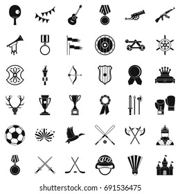 Award icons set. Simple style of 36 award vector icons for web isolated on white background